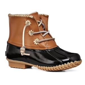 Jack Rogers Chloe Brown Rubber Duck Boots